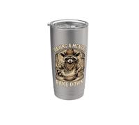 Having A Mental Bake Down Cowboy Raccoon Baker Baking Lover Stainless Steel Insulated Tumbler