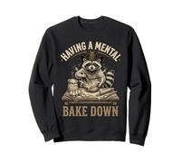 Having A Mental Bake Down Cowboy Raccoon Baker Baking Lover Sweatshirt