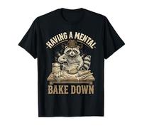 Having A Mental Bake Down Cowboy Raccoon Baker Baking Lover T-Shirt