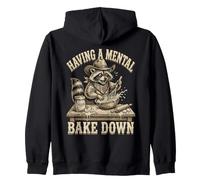Having A Mental Bake Down Cowboy Raccoon Baker Baking Lover Zip Hoodie