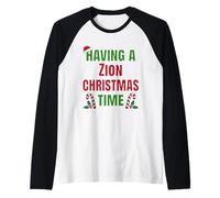 Having A Zion Christmas Time Family Reunion Name Raglan Baseball Tee