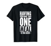 Having More Than One Meal is for Losers Value Graphic T-Shirt, Men, Black, M
