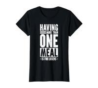 Having More Than One Meal is for Losers Value Graphic T-Shirt, Women, Black, M