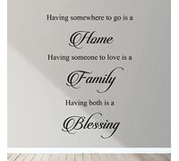 Having Somewhere to Go is A Home Wall Art Decal Sticker Mural Decor Someone to Love is A Family Both is A Blessings
