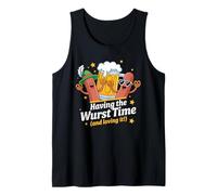 Having The Wurst Time and Loving It Funny Oktoberfest Tank Top