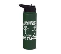 Having Your Back for 62 Years 62nd Wedding Anniversary Stainless Steel Insulated Water Bottle