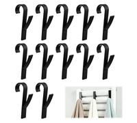 HAVIRI 12 Pack Radiator Hooks for Towels, Towel Radiator Brackets Hooks Bathroom Radiator Towel Rail Hanger for All Standard Radiators (Black)