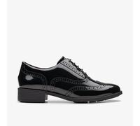Clarks Womens Havisham Oak Black Patent Brogues