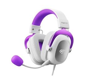 havit Headphone Headphone HV-H2002d Purple, Gamer, with Microphone, 53mm Speaker, 3.5mm Plug: Compatible with XBOX ONE and PS4, HV-H2002d Color Purple and White