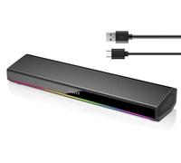 havit PC Speakers, 20W Bluetooth V5.3 Computer Soundbar with 3D Surround, HiFi Stereo, USB Powered RGB Illuminated Monitor Speakers for Desktop, Laptop