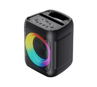 havit SQ133BT Portable Bluetooth Speaker - Mini PA With RGB Lights, TWS, 4” Driver, BT5.2, 8W RMS Output, 2000mAh Battery, Mic Input/USB/SD/AUX/FM Support - Black
