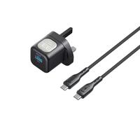 HAVIT USB Plug UK - Multiport Dual Charging Mains Plug with 1x USB-A & 1x USB-C Ports, Travel Wall Charger with USBC/Type C Cable - Charging Plugs for Multiple Devices, Mobile Phones/Tablets/More