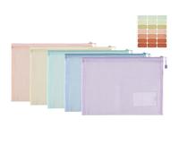 Havnidy Plastic Wallets A3, 5 PCS Zip Pouches, Zip Lock Bags Mesh Document Wallet Document, A3 Zip Wallets for School, Office, Home &Travel Storage