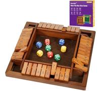 Havnidy Shut The Box Game 2-4 Player Wooden Table Games,Classic Dice Games,Travel Game,Wooden Math Traditional Pub Board Dice Game, Great Family Board Games Holiday Fun Game