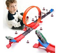 Havnidy Toy Car Track Set with 360° Loop & 2 High-Speed Race Cars - Toy Cars for 3-12 Year Olds - Slot Car Race Tracks Car Toys - Birthday for Boys and Girls