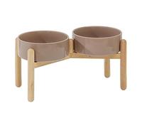 Havniva 21cm Ceramic Raised Dog Bowl with Stand, Double Dog Bowls Elevated for Large Breed Dog Food and Water Bowl Set Non-Slip Dog Dish Large Capacity Feeding Pet Water Bowl