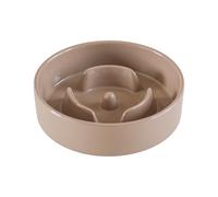 Havniva 6.1inch Dog Bowl Slow Feeder Ceramic for Small Dog, Pet Slow Feeder, Stop Bloat, Preventing Choking(Single Bowl-Brown Coffee)
