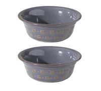 Havniva 6.3inch Ceramic Set of 2 Dog Bowls, Food and Water Bowls for Small and Medium Dog, 2pcs Basic Dog Bowl, Wide Opening Rounded Edge (2 Bowls, Reactived Glaze -Grey)