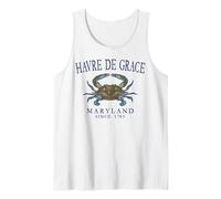 Havre De Grace Maryland Crab Since 1785 Navy Blue Letters Tank Top