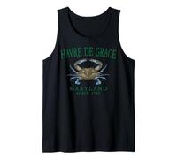 Havre De Grace Maryland Crab Town Since 1785 Green Letters Tank Top
