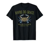 Havre De Grace Maryland Crab Town Since 1785 Olive Letters T-Shirt
