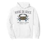 Havre De Grace Maryland Crab Town Since 1785 Plum Letters Pullover Hoodie