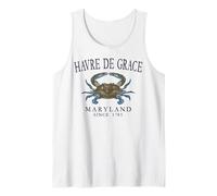 Havre De Grace Maryland Crab Town Since 1785 Plum Letters Tank Top