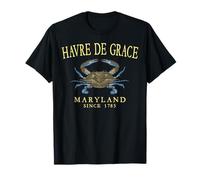 Havre De Grace Maryland Crab Town Since 1785 Yellow Letters T-Shirt