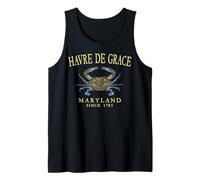 Havre De Grace Maryland Crab Town Since 1785 Yellow Letters Tank Top