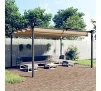 havro 4m x 3m garden gazebo with retractable roof in taupe