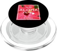 Hawaii Aloha No. 50 Red Hibiscus & Hawaiian Island Map PopSockets PopGrip for MagSafe
