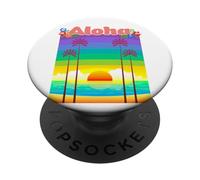 Hawaii Aloha Palm Trees Beach Holiday South Seas Souvenir PopSockets Adhesive PopGrip