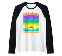 Hawaii Aloha Palm Trees Beach Holiday South Seas Souvenir Raglan Baseball Tee
