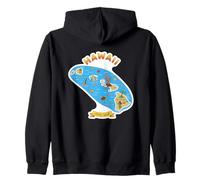 Hawaii Aloha Spirit Map Design for Beach Lovers Zip Hoodie