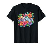 Hawaii Aloha State-of Mind Floral Sunny Escape Retro Coastal T-Shirt