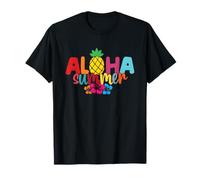 Hawaii Aloha State-of Mind Sunny Escape Retro Floral Palm T-Shirt