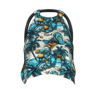Hawaii Beach Blue Print Baby Car Seat Covers, Breathable Nursing Cover Breastfeeding Cover, Stroller Covers, Multi-use Infant Carseat Canopy, Baby Boys Girls Newborn Essentials