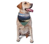 Hawaii Beach Dog Bandana Pet Scarf Accessories for Small Medium Dogs Cats Photo Prop, Triangle Pet Bandanas Adjustable Puppy Bib Washable Dog Kerchief Puppy Neckerchief