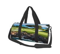 Hawaii Beach Golf Course Duffle Bag With Shoes Compartment And Adjustable Strap,Foldable Travel Duffel Bags For Men Women,Waterproof Duffel Bags, Black, One Size