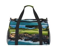 (Hawaii Beach Golf Course) Durable Twill Travel Tote Bag Large Capacity Handheld & Crossbody Bag for Weekend Trips,Sports,and Outdoor Activities