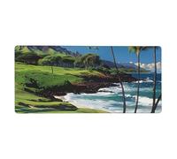 Hawaii Beach Golf Course Print Mouse Pad Extra - Large Desk Mat for Office, Work - from - Home, PC Gamers & Streamers 16 x 35.5 Inch