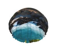 Hawaii Beach Golf Course Printed Double Layer Lined Shower Cap,Shower Caps For Women Reusable