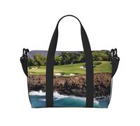 Hawaii Beach Golf Course Printed Travel Duffel Bag for Women Men - Weekend Overnight Bags with Adjustable Shoulder Strap and Handle
