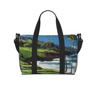 Hawaii Beach Golf Course Printed Travel Duffle Bag for Men Women Holiday Travel Luggage Bag Waterproof Tote Bag with Shoulder Strap