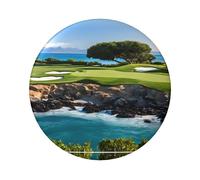 Hawaii Beach Golf Course Round Badge - Durable Tinplate Design With Full Single-Sided Print, Perfect For Custom Gifts & Apparel Decoration