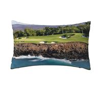 Hawaii Beach Golf Course Short Plush Invisible Zipper Pillowcase, 30cm*50cm, Soft And Comfortable, Skin-Friendly And Durable.