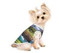 Hawaii Beach Golf Course Small Dog Pet Clothes, Breathable Lightweight Soft Vest, Exquisite Personality Appearance.Good Warmth Retention.