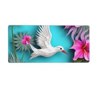 Hawaii Beach Hibiscus Print Mouse Pad Extra - Large Desk Mat for Office, Work - from - Home, PC Gamers & Streamers 16 x 35.5 Inch