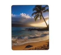 Hawaii Beach Mouse Pad with Non-Slip Rubber Base 7.9 x 9.5 in Mouse Mat with Stitched Edge Gaming Mousepad for Wireless Mouse Computer Laptop Home Office Desk Pad