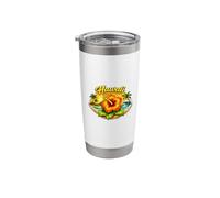Hawaii Beach Sunset Tropical Flower Design Stainless Steel Insulated Tumbler